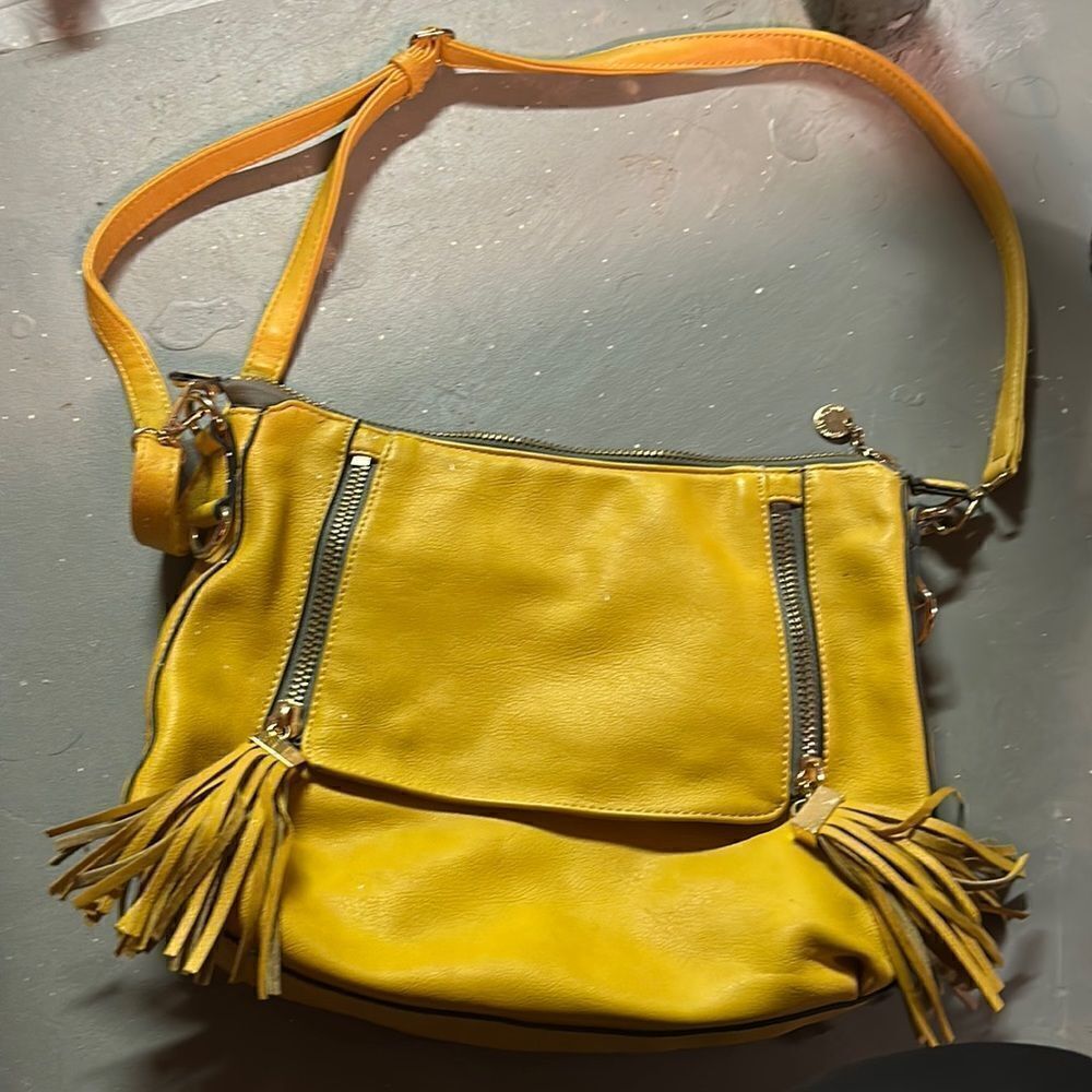 Mustard Yellow Melie Bianco Leather Hobo Bag